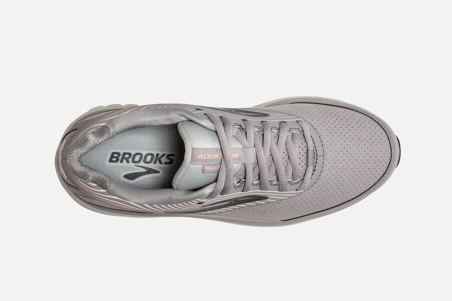 Brooks Addiction Walker Suede Running Shoes Womens Grey 749015-PWR